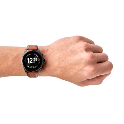 FOSSIL GEN 6 SMARTWATCH 44MM BROWN LEAT… - PC周辺機器