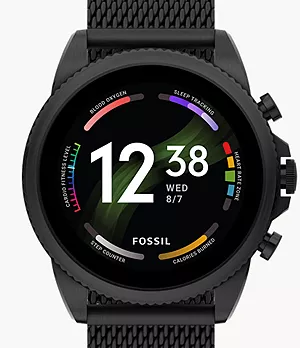 Smartwatch Gen 6 con malla de acero inoxidable de color negro