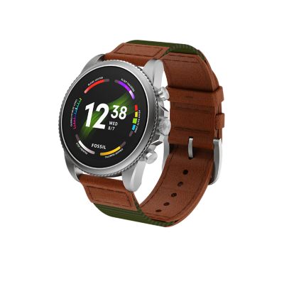 Gen 6 Smartwatch Venture Edition Olive Fabric and Leather - FTW4068 - Fossil