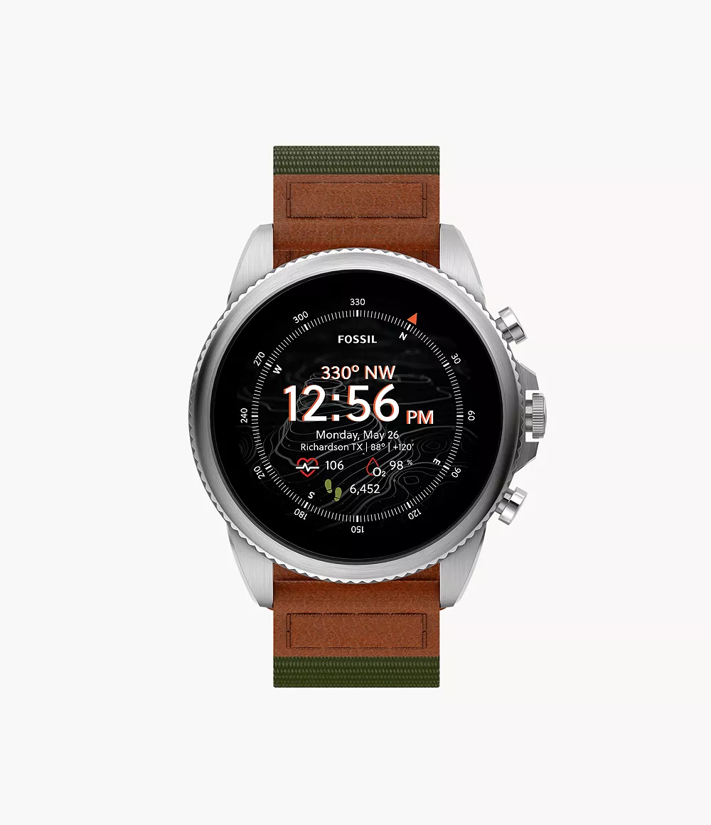 Fossil Men Gen 6 Smartwatch Venture Edition Olive Fabric and Leather