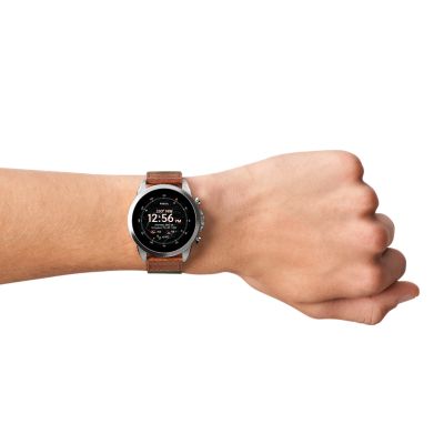 Fossil Gen 6 44mm Smartwatch with Brown Leather Strap