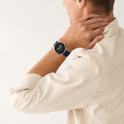 Montre connectée Gen 6 édition bien-être en silicone, bleu marine