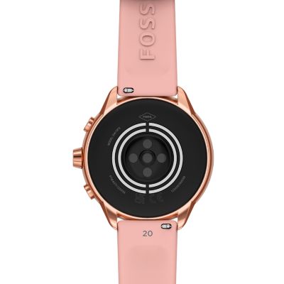 Montre connect e Gen 6 dition bien tre en silicone rose poudr