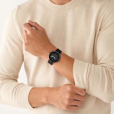 Fossil Smartwatch Gen 6 da Uomo in Acciaio Nero con Cinturino in Silicone  Nero, FTW4061 + Cinturino in Silicone per Orologio, S221306, Grigio :  .it: Moda