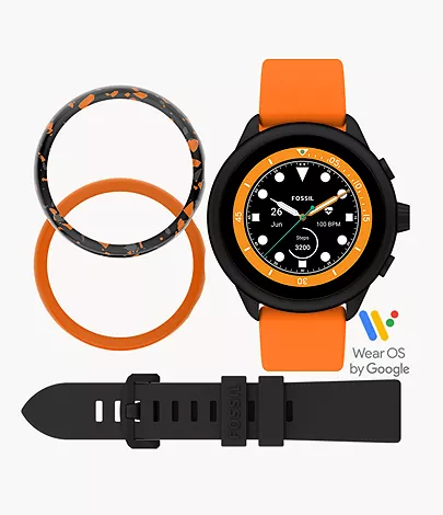Gen 6 Wellness Edition Smartwatch Orange Silicone and Interchangeable Strap  and Bumper Set - FTW4074SET - Fossil