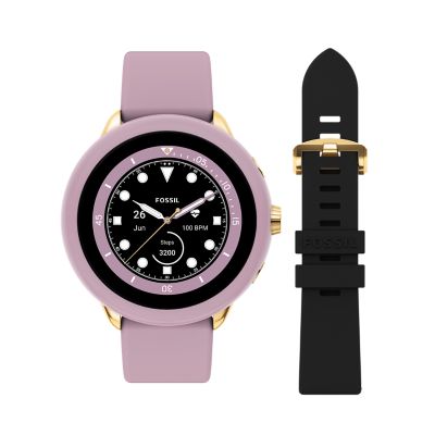 Fossil montre connectée best sale sport silicone rose poudré