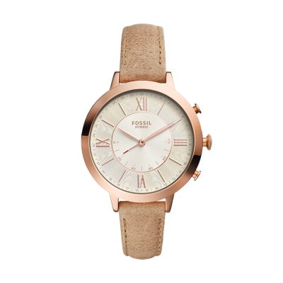 Fossil hybrid smartwatch q store jacqueline rose gold tone