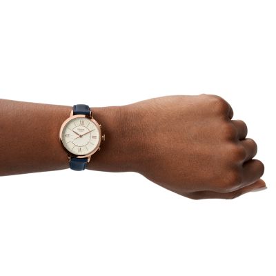 Hybrid Smartwatch Jacqueline Navy Leather FTW5014 Fossil