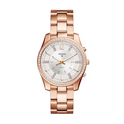 fossil hybrid rose gold