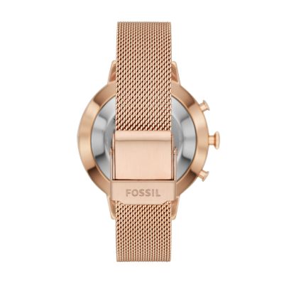fossil smartwatches jacqueline rose gold tone hybrid watch