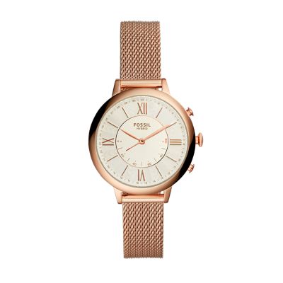 fossil women's rose gold smartwatch