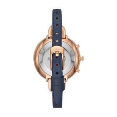 Montre intelligente hybride Fossil Annette en cuir bleu