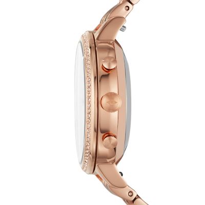 fossil smartwatches jacqueline rose gold tone hybrid watch