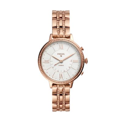 fossil jacqueline rose gold hybrid