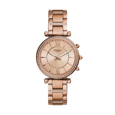 fossil hybrid rose gold