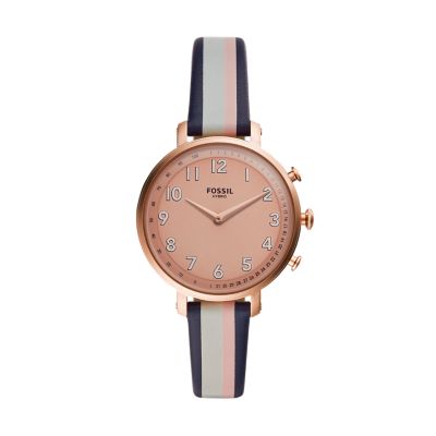 Hybrid Smartwatch Cameron Pink Stripe Leather FTW5051 Fossil