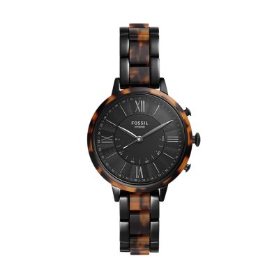 Hybrid Smartwatch Jacqueline Two Tone Black and Tortoise Stainless