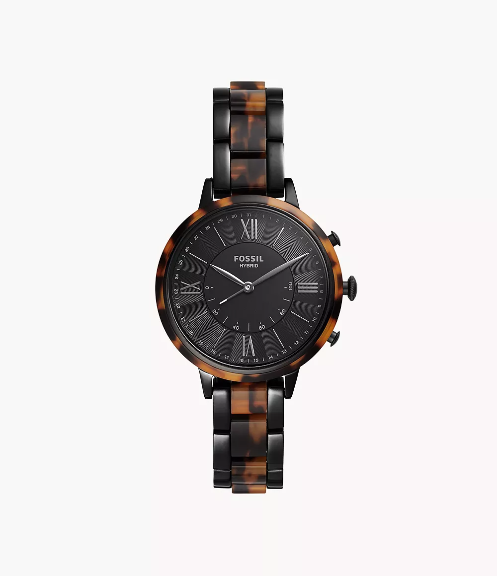 Refurbished Hybrid Smartwatch Jacqueline Two-Tone Black And Tortoise Stainless Steel