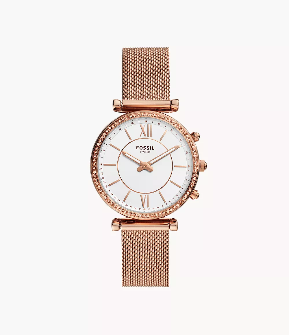 Image of Hybrid Smartwatch Carlie Rose Gold-Tone Stainless Steel