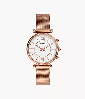 Smartwatch híbrido Carlie de acero inoxidable en tono oro rosa