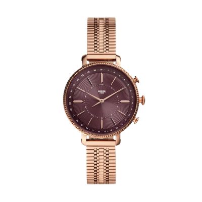 fossil hybrid smartwatch q jacqueline rose gold