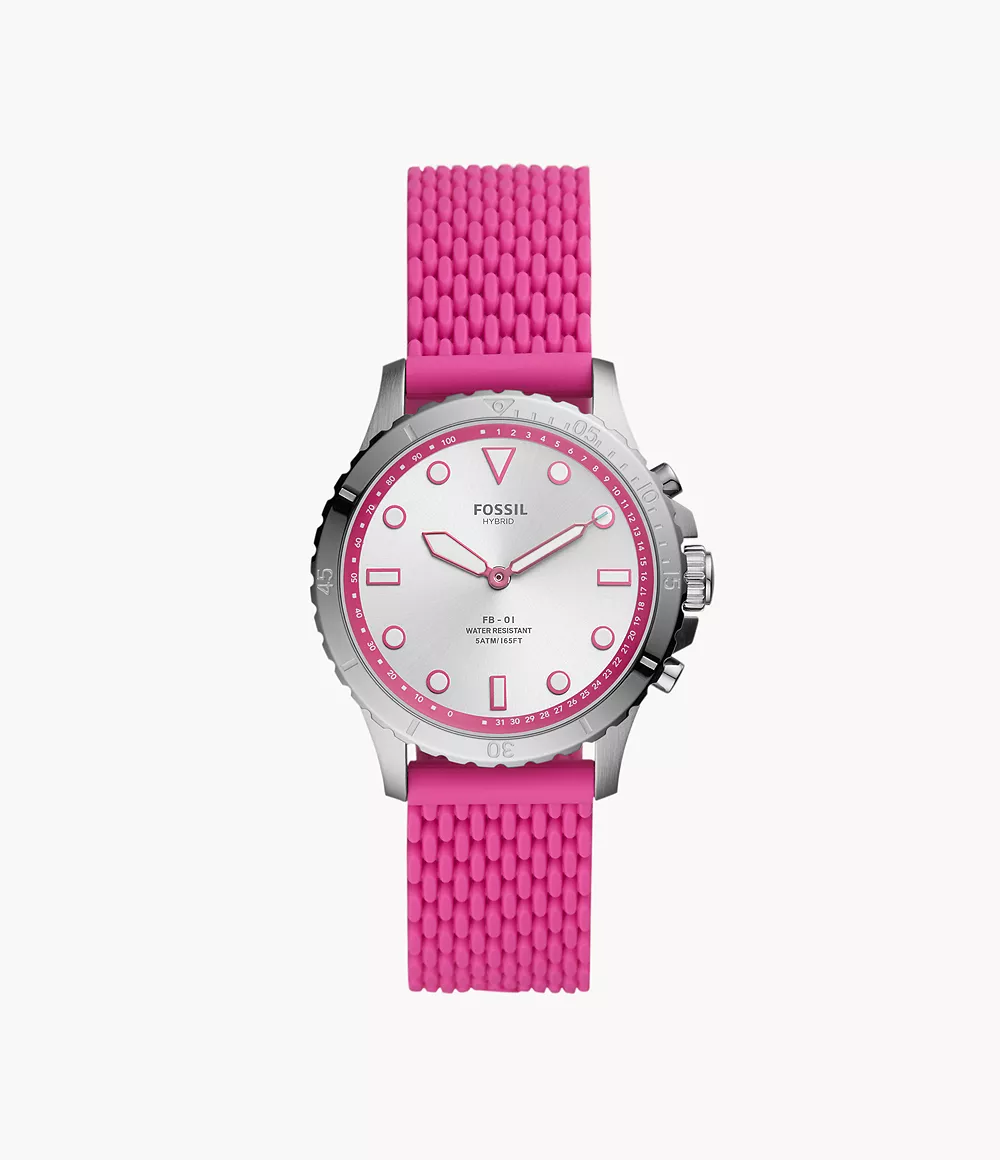 Fossil Damen Hybrid Smartwatch FB-01 Silikon Pink