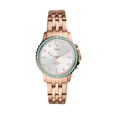 Fossil rose discount gold hybrid watch