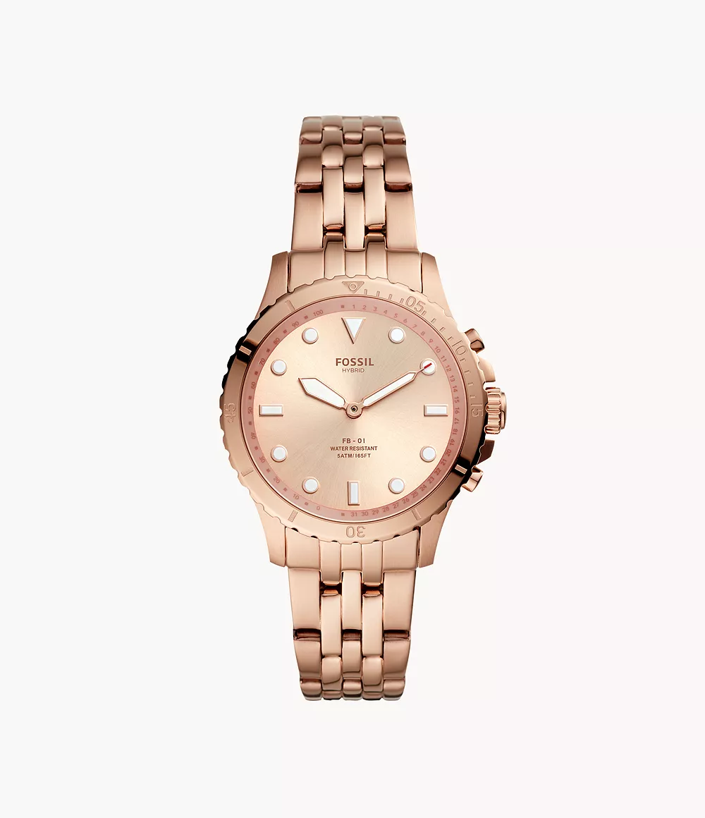 Refurbished Hybrid Smartwatch Fb-01 Rose Gold-Tone Stainless Steel