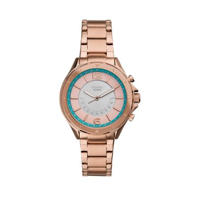 Fossil hybrid sale rose gold