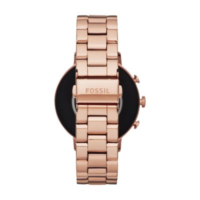 fossil women's rose gold smartwatch