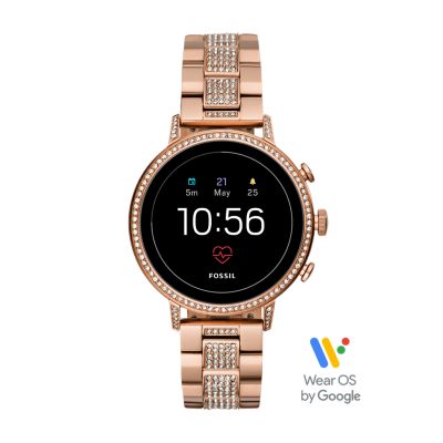 new q women's venture gen 4 hr stainless steel bracelet touchscreen smart watch 40mm