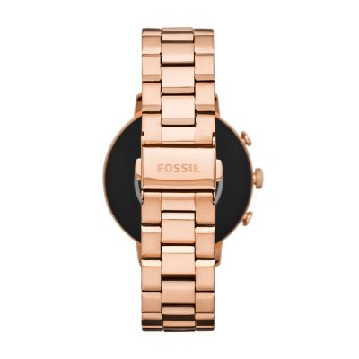 fossil q venture gen 4 rose gold silicone watch