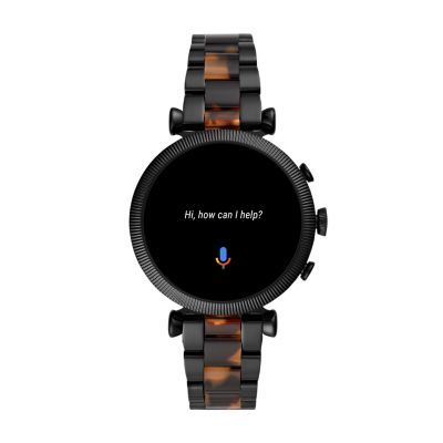 Gen 4 Smartwatch Sloan HR Two Tone Black and Tortoise Stainless