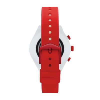 Fossil sport smartwatch 41mm red silicone new arrivals