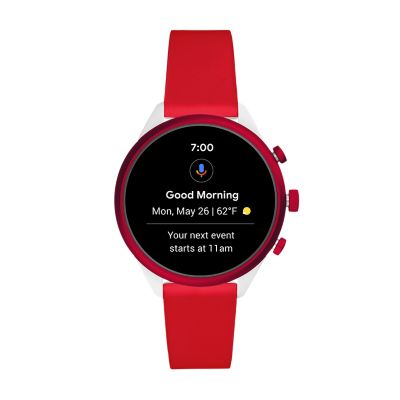 Fossil Sport Smartwatch 41mm Red Silicone FTW6052 Fossil