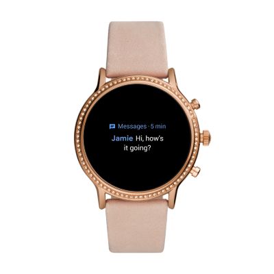 Gen 5 Smartwatch Julianna HR Blush Leather FTW6054 Fossil