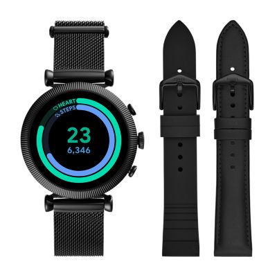 Montre connectée 4ème génération fossil explorist hr outlet en silicone noir