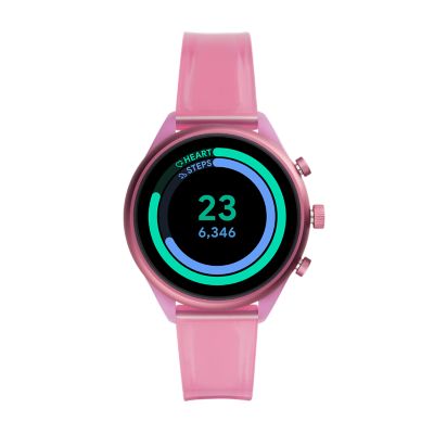 Fossil Sport 41mm Hot Pink Silicone Ftw6058 Fossil