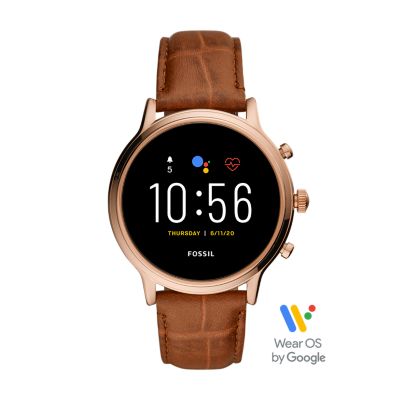 Gen 5 Smartwatch Julianna HR Brown Croco Leather FTW6063 Fossil