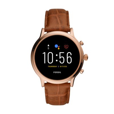 Gen 5 Smartwatch Julianna HR Brown Croco Leather