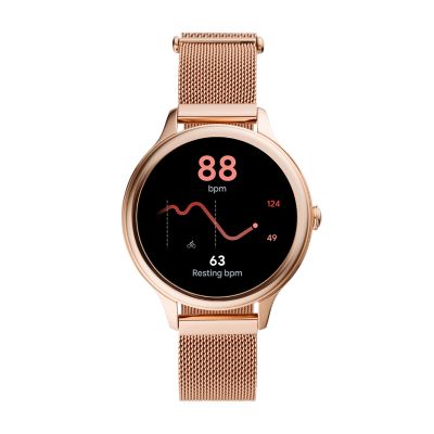 Gen 5E Smartwatch Rose Gold-Tone Stainless Steel Mesh - FTW6068 - Fossil