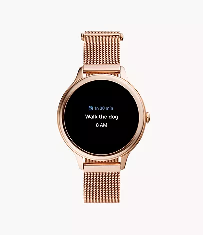 Gen 5E Smartwatch Rose Gold-Tone Stainless Steel Mesh - FTW6068V - Fossil