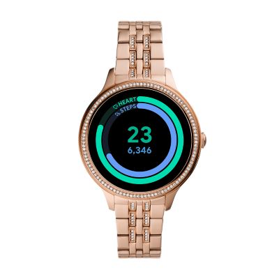 REFURBISHED Gen 5E Smartwatch Rose Gold Tone Stainless Steel FTW6073J Watch Station