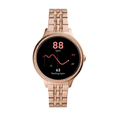 REFURBISHED Gen 5E Smartwatch Rose Gold Tone Stainless Steel FTW6073J Watch Station