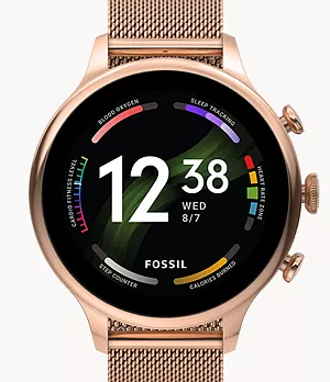 Smartwatch Gen 6 con malla de acero inoxidable en tono oro rosa