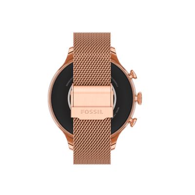 Fossil smartwatch rose hot sale gold band