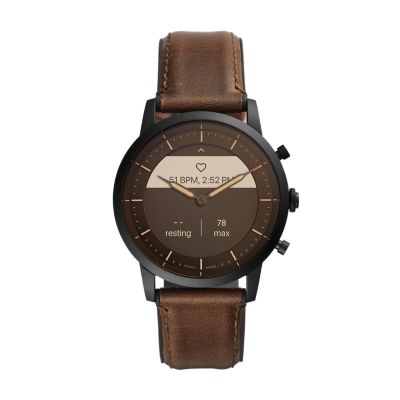 Hybrid Smartwatch HR Collider Dark Brown Leather - FTW7008 - Fossil