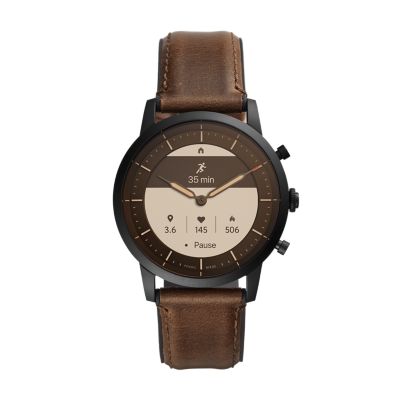 Hybrid Smartwatch HR Collider Dark Brown Leather FTW7008 Fossil