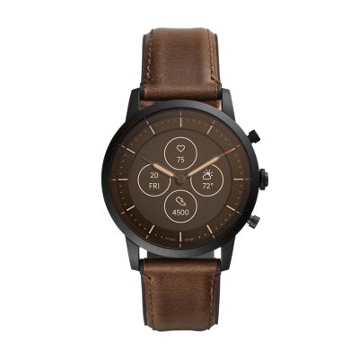 Hybrid Smartwatch HR Collider Dark Brown Leather