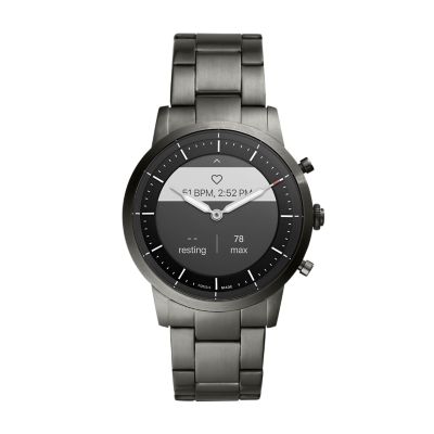 Hybrid Smartwatch HR Collider Smoke Stainless Steel - FTW7009 - Fossil